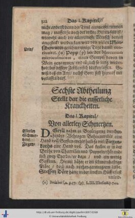 Sechste Abtheilung Stellt dar die eusserliche Kranckheiten.