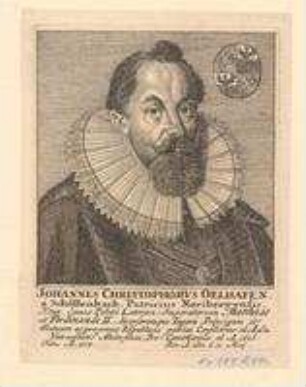 Johann Christof Oelhafen, Ratskonsulent und Prokanzler der Universität Altdorf; geb. 1574; gest. 12. Mai 1631