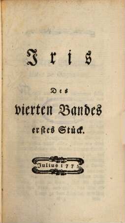 Iris : Vierteljahresschrift für Frauenzimmer. 4. 1775