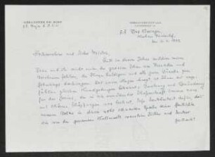 Brief von Otto Carl Kiep und Hanna Kiep an Gerhart Hauptmann