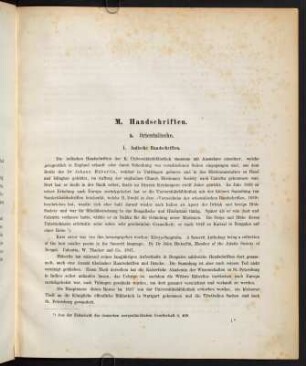 M. Handschriften. a. Orientalische. I. Indische Handschriften