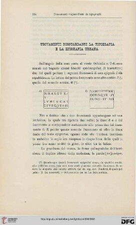 18: Trovamenti risguardanti la topografia e la epigrafia urbana, [43]
