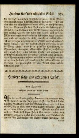 Hundert sechs und achtzigstes Stück