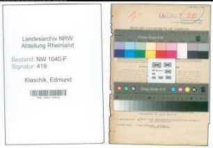 Entnazifizierung Edmund Klaschik , geb. 21.10.1893 (Finanzbeamter)