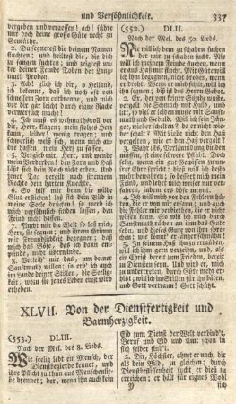 XLVII. Von der Dienstfertigkeit und Barmherzigkeit.
