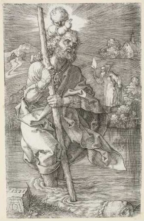 Der heilige Christopherus, nach rechts schauend