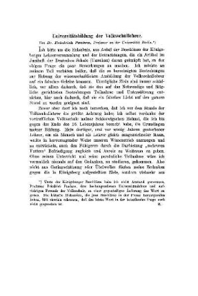 Universitätsbildung und Volksschullehrer