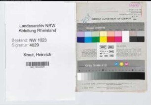 Entnazifizierung Heinrich Kraut , geb. 26.10.1900 (Kriminal Sekretaer)