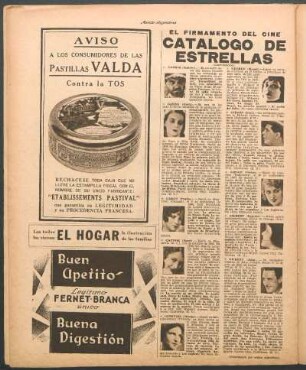 Catálogo de estrellas : El firmamento del cine
