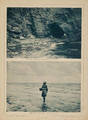 Helgoland - Steilküste und Frau im Watt