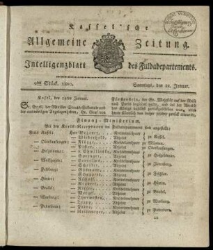 9tes Stueck, Sonntags, den 21. Januar 1810