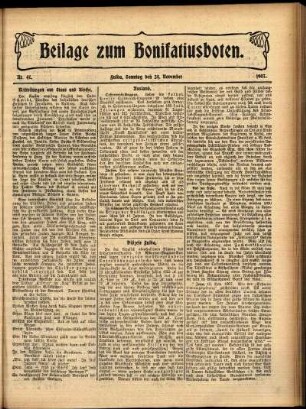 Zweite Ausgabe vom Sonntag, den 24. November 1907.