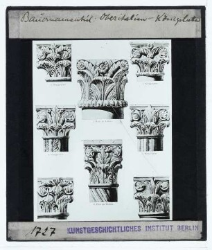 Ferrara, San Giorgio Kathedrale,Verona, Dom,Königslutter, St. Peter u. Paul,Kapitell(e) : romanische Kapitelle (Zeichnungen)