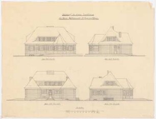 Landhaus Dr. Ruge, Nardevitz: Ansichten aller Seiten 1:100