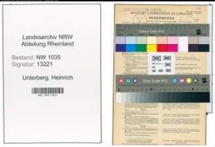 Entnazifizierung Heinrich Unterberg , geb. 17.07.1902 (Bueroangestellter)