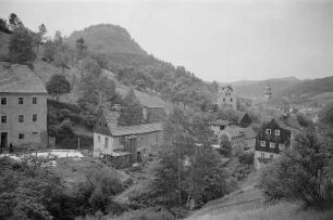 Königstein. Blick über den Ort zur Festung Königstein
