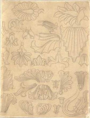 Zocher, Ernst; Studienzeichnungen nach Vorlagen - Ornamente (Details)