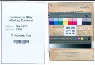 Entnazifizierung Rudi Ortlinghaus , geb. 16.09.1912 (Betriebsleiter)