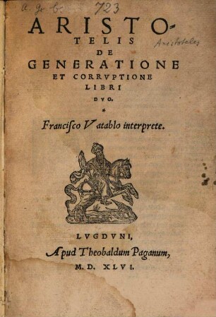 De generatione et corruptione libri duo