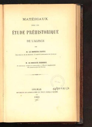 4: Matériaux pour une étude préhistorique de l'Alsace