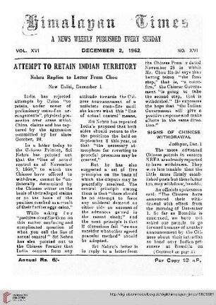 No. XVI (02 December 1962)