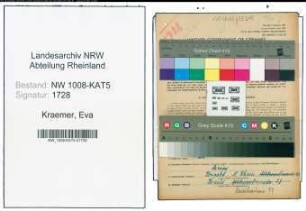 Entnazifizierung Eva Kraemer , geb. 11.05.1896 (Lehrerin)