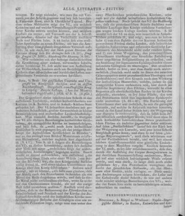 Krug, W. T.: Die geistlichen Umtriebe und Umgriffe im Königreiche Sachsen und in dessen Nachbarschaft. Jena: Bran 1826