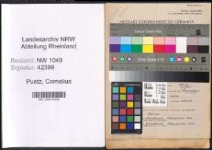 Entnazifizierung Cornelius Puetz , geb. 01.05.1901 (Lehrer)