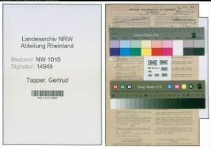Entnazifizierung Gertrud Tapper , geb. 15.02.1903 (Postangestellte)