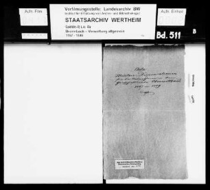 Militär-Dispensation für die Untertanen in dem Grafschaftsort Oberwittbach