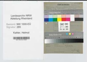 Entnazifizierung Helmut Kahler, geb. 23.11.1908 (Beamter)