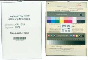 Entnazifizierung Franz Marquardt , geb. 28.03.1896 (Stadtoberinspektor)