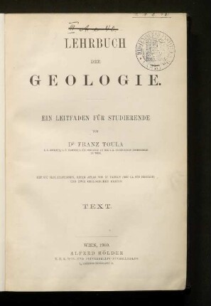 Text: Lehrbuch der Geologie : Ein Leitfaden für Studierende