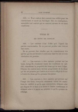 Titre III. Des effets des contrats