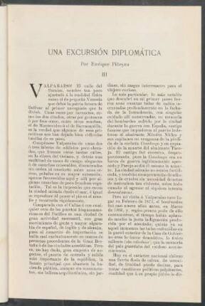 Una excursión diplomática. [Continuación] : III.