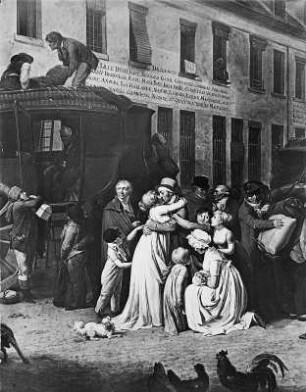 Boilly, Louis Leopold: Die Ankunft der Postkutsche auf dem Posthof, 1803