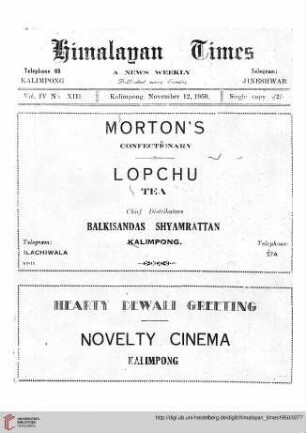 No. XIII (12 November 1950)