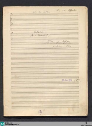 Aufgebot - Mus. Hs. 1280a : Bariton, Coro maschile, orch; E|b