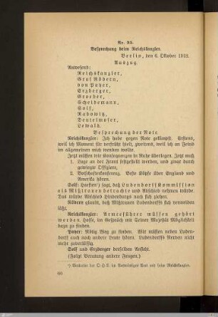 Besprechung beim Reichskanzler