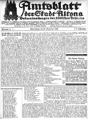 Nummer 51 : Sonnabend, den 22. Dezember 1923