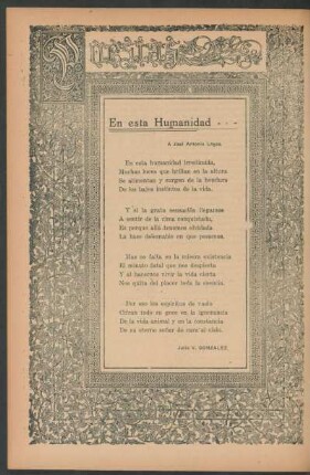 Poesías : En esta humanidad...
