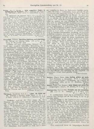 89 [Rezension] Walter, Johannes von, Unser evangelischer Glauben im Geisteskampfe der Gegenwart