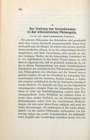 164-196 Zur Stellung der Gottesbeweise in der scholastischen Philosophie
