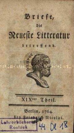 Briefe, die neueste Literatur betreffend, Jg. 1764