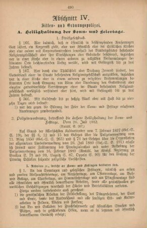 Abschnitt IV. Sitten- und Ordnungspolizei