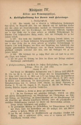 Abschnitt IV. Sitten- und Ordnungspolizei