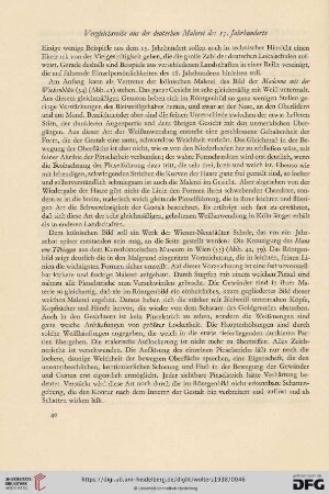 Vergleichsreihe aus der deutschen Malerei des 15. Jahrhunderts