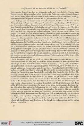 Vergleichsreihe aus der deutschen Malerei des 15. Jahrhunderts