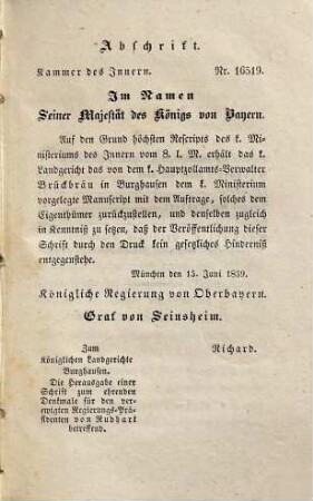 Politisches Glaubensbekenntniß : mit Rudhart's sprechend ähnlichem Bildnisse