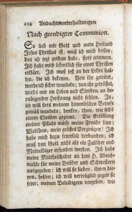 Nach geendigter Communion.